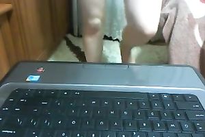 Amateur breasty golden-haired cheating wife flashes her booty and tits