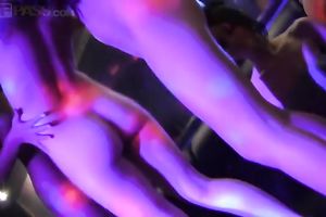 Nasty beauties with skinny bodies involved in group sex at the party