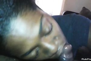 My ebon queen sucks my chocolate schlong like a fucking pro