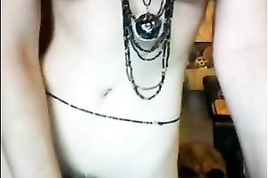 Lascivious cam girl finger copulates her super unshaved love tunnel