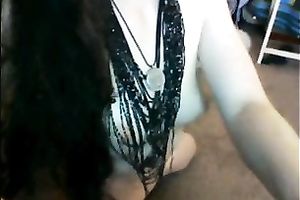 Lascivious cam girl finger copulates her super unshaved love tunnel