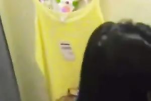 My brunette hair GF and me having sex in the fitting room