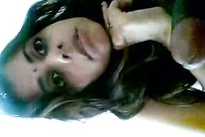 Hot POV sex tape with breasty Indian sweetheart engulfing penis