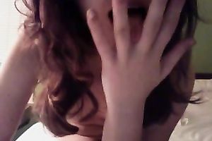 Amateur topless slim dirty slut wife on cam fingering herself