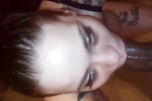 Tattooed whore sucks my BBC and doesn't desire to stop