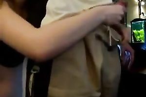 Barely legal golden-haired livecam sweetheart jacks off her bf's large pecker