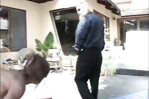 Black playgirl with a peachy bottom is giving head like a sex mistress