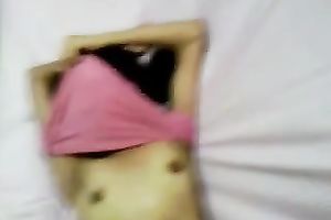 Skinny Pakistani bitch covers her face with her T-shirt