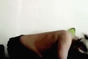 Chubby older golden-haired gives head to an Indian guy in a hotel room