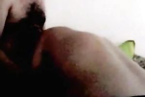 Chubby older golden-haired gives head to an Indian guy in a hotel room