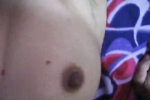 Slutty girlfriend receives a load of cum all over her body