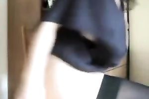 Beautiful white wife on cam takes off her pants