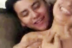 Exotic chick allows my boyfrend to knead her worthwhile natural boobs