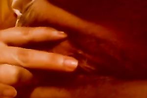 My slutty dilettante cheating wife is touching her shaggy snapper on intimate episode