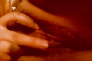 My slutty dilettante cheating wife is touching her shaggy snapper on intimate episode