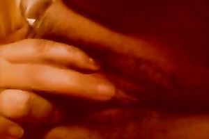 My slutty dilettante cheating wife is touching her shaggy snapper on intimate episode