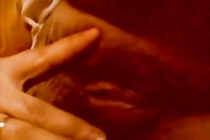 My slutty dilettante cheating wife is touching her shaggy snapper on intimate episode