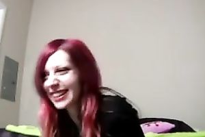 The adventures of a redhead slim legal age teenager playgirl with a giant sex tool