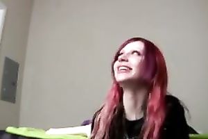 The adventures of a redhead slim legal age teenager playgirl with a giant sex tool