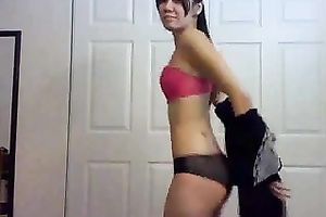 Shapely Asian web camera legal age teenager gives awesome striptease show