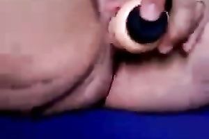 My European milfwife with large breasts professionally uses sex toys