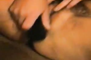 Homemade solo scene with my hotwife toying her shaggy cunt