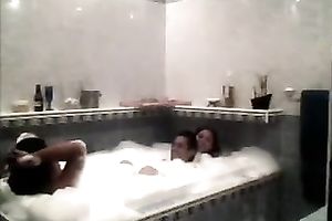 I indeed like taking bathroom with 2 spoiled women at one time