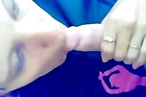 Stunning POV with my brunette hair neighbor working on my knob