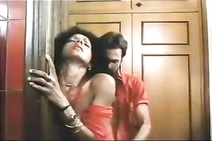 Horny retro brunette hair receives her wet crack drilled from behind