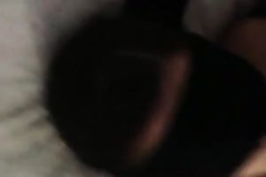 Kinky brunette hair girlfriend is giving me head blindfolded