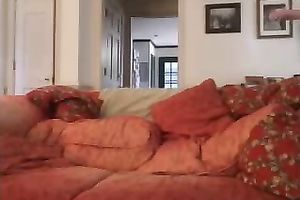 Chubby brunette hair shows her bushy cookie and rubs it ardently