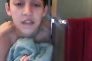 Homemade solo video with my juggy ex GF masturbating in the shower