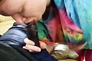 This golden-haired slut sucks my dark schlong like there's no the next day