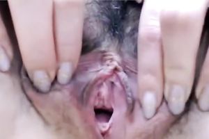 Amateur Asian cutie shows her billibongs and curly cum-hole