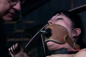 Nyssa gets her love tunnel torn up with a sex tool in hot BDSM movie