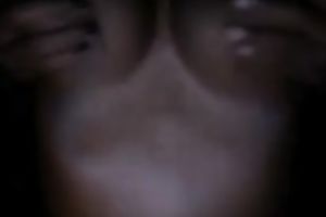 Full bosomed sexpot is caressing her big soaked meatballs for me