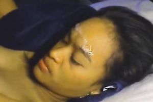 My girlfriend gives me irrumation and I goo on her lewd face