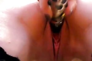 Delectable legal age teenager shaved cunt filmed closeup on webcam