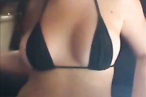 Perfect brunette hair legal age teenager sweetheart with merry whoppers undresses and masturbates