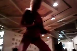 My super hot girlfriend with well-shaped bum just likes dancing
