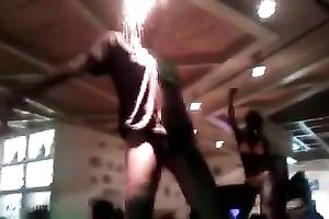 My super hot girlfriend with well-shaped bum just likes dancing