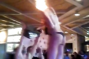 My super hot girlfriend with well-shaped bum just likes dancing