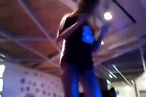 My super hot girlfriend with well-shaped bum just likes dancing