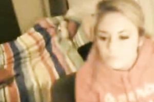 Terrific solo scene with a golden-haired hottie fingering her cooch