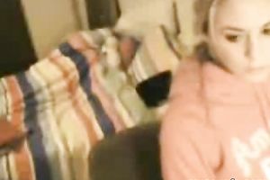 Terrific solo scene with a golden-haired hottie fingering her cooch