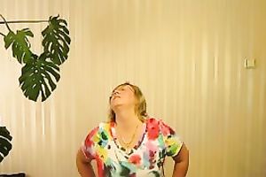 Chubby German cougar slutwife shows her privates on web camera