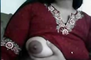 Nasty Indian black cock sluts really enjoys playing with her huge milk sacks