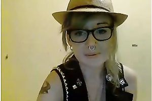Pierced golden-haired wearing glasses sucks and rides my hard ramrod