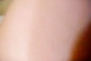 Mirror solo video with an non-professional slutwife playing with her fine meatballs