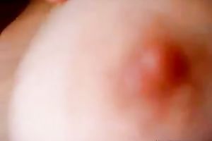 Mirror solo video with an non-professional slutwife playing with her fine meatballs